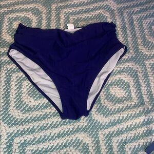 Navy Blue High-Waisted Bikini Bottom XL